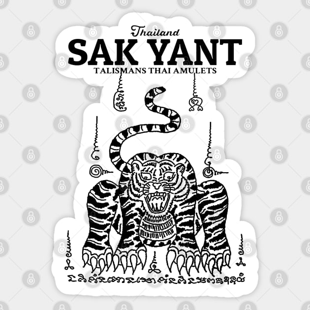 Muay Thai Sak Yant Tiger Sticker by KewaleeTee